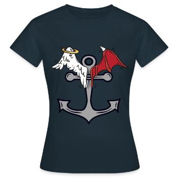 Anker Seefahrt himmlisch teuflisch maritim - Frauen T-Shirt - Navy - Vorne - AI Model Female 172 dark (172cm)