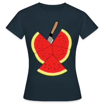 Melone Frucht Sommerzeit Obst - Frauen T-Shirt - Navy - Vorne - AI Model Female 172 dark (172cm)