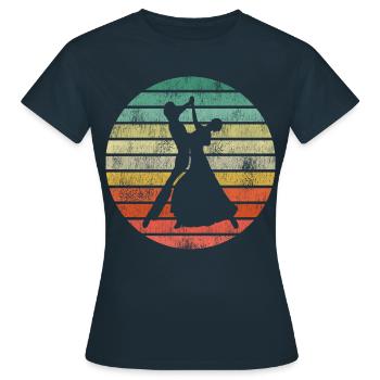 Danse couple danseurs tournoi danse rétro danse valse - T-shirt Femme - marine - Devant - AI Model Female 172 dark (172cm)
