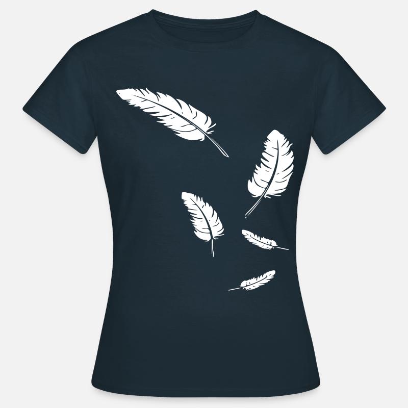 Feathers icon / white - Women's T-Shirt - navy