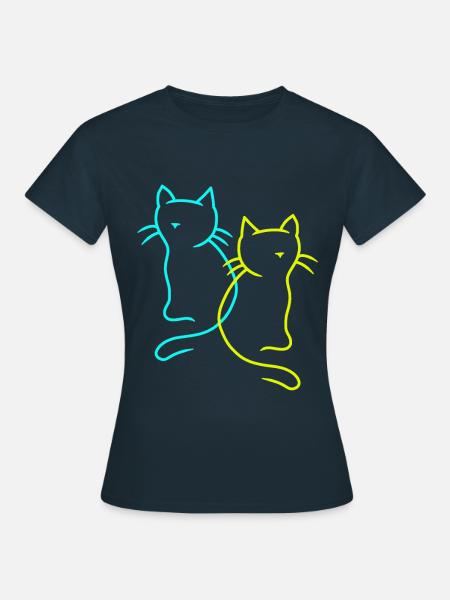 Chats, animaux de compagnie, chaton, chat, idée cadeau - T-shirt Femme - marine