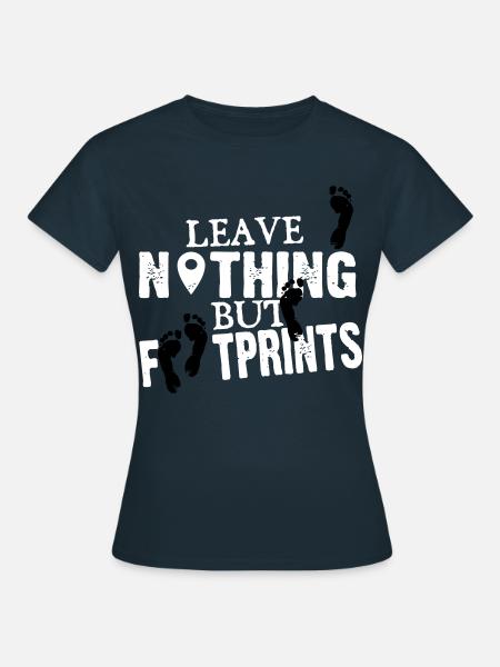 Geocaching: leave nothing but footprints - Frauen T-Shirt - Navy