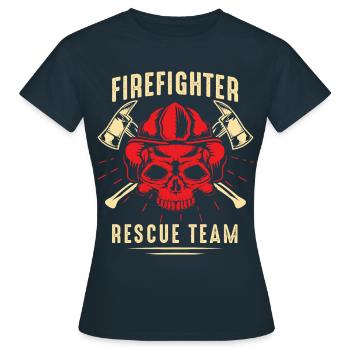 Feuerwehrmann Rettungs Team - Frauen T-Shirt - Navy - Vorne - AI Model Female 172 dark (172cm)