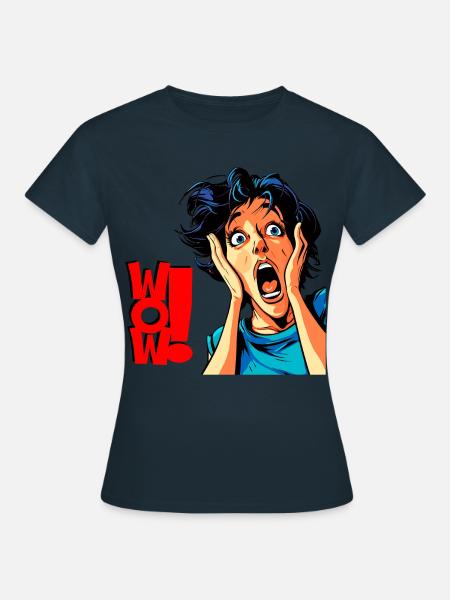 Schrei WOW - Frauen T-Shirt - Navy