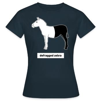 Informatiker Computer Rechner Humor Zebra Defrag - Frauen T-Shirt - Navy - Vorne - AI Model Female 172 dark (172cm)