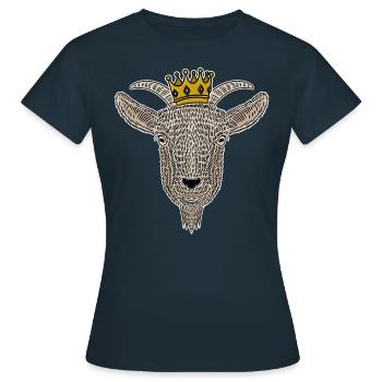 Couronne dorée de chèvre fraîche - T-shirt Femme - marine - Devant - AI Model Female 172 dark (172cm)