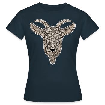 Chèvre chèvre chèvre - T-shirt Femme - marine - Devant - AI Model Female 172 dark (172cm)