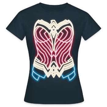 Wonder Woman 1984 Kostüm Neon - Frauen T-Shirt - Navy - Vorne - AI Model Female 172 dark (172cm)