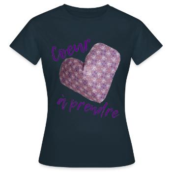 Heart to take - Women's T-Shirt - navy - Front - AI Model Female 172 dark (172cm)