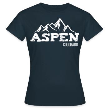 Aspen Colorado - T-shirt Femme - marine - Devant - AI Model Female 172 dark (172cm)