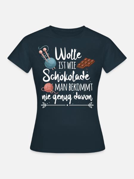 Humorvoller Wolle Spruch für Näherinnen Geschenk - Frauen T-Shirt - Navy