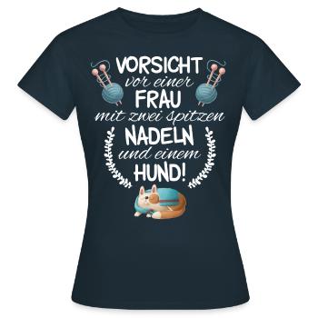 Perfekter Wolle Spruch für Mütter Geschenk - Frauen T-Shirt - Navy - Vorne - AI Model Female 172 dark (172cm)