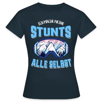 Perfekter Apres Ski Spruch, Skifahrer Geschenk - Frauen T-Shirt - Navy - Vorne - AI Model Female 172 dark (172cm)