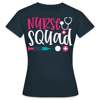 Phrase nurse squad - T-shirt Femme - marine - Devant - AI Model Female 172 dark (172cm)