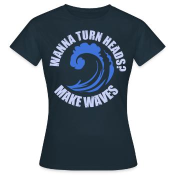 Rettungsschwimmer Schwimmlehrer Spruch Schwimmen - Frauen T-Shirt - Navy - Vorne - AI Model Female 172 dark (172cm)