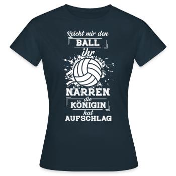Volleyball Turnier Spruch, Volleyball Geschenk - Frauen T-Shirt - Navy - Vorne - AI Model Female 172 dark (172cm)