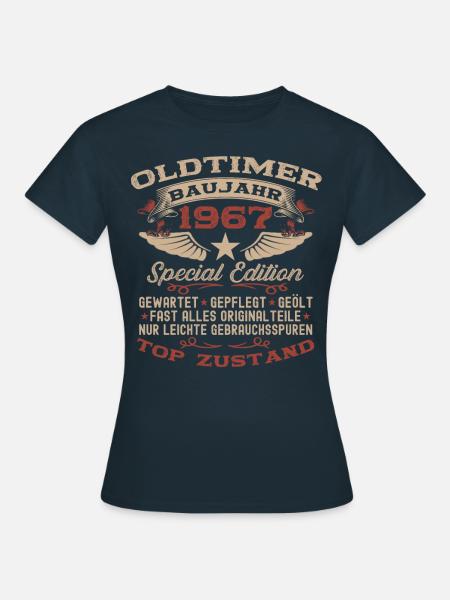 Oldtimer 1967 55. Geburtstag Geschenk Damen Herren - Frauen T-Shirt - Navy