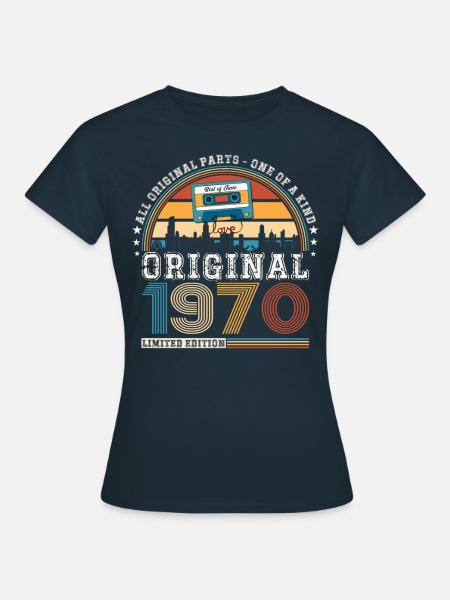 53. Geburtstag Mann Juni Jahrgang 1970 Kassette - Frauen T-Shirt - Navy