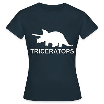 Triceratops - T-shirt Femme - marine - Devant - AI Model Female 172 dark (172cm)