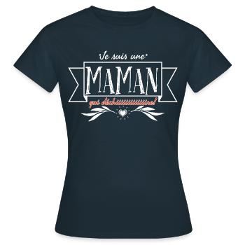 Je suis une maman qui déchire. - T-shirt Femme - marine - Devant - AI Model Female 172 dark (172cm)