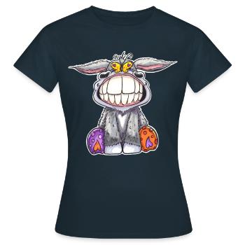 Âne Grin - un sourire en dit plus de 1000 mots - T-shirt Femme - marine - Devant - AI Model Female 172 dark (172cm)