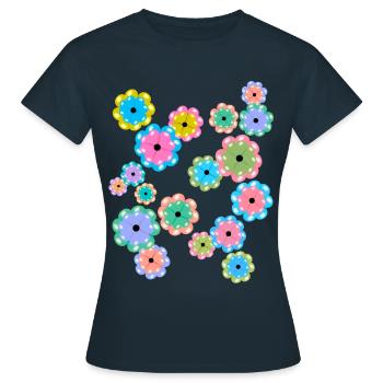 Printemps Début Printemps Fleurs Fleur Anniversaire - T-shirt Femme - marine - Devant - AI Model Female 172 dark (172cm)