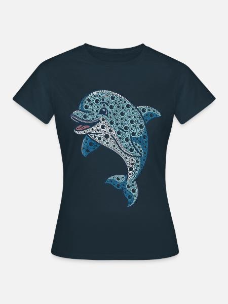 VSP Bubble Delphin - Frauen T-Shirt - Navy