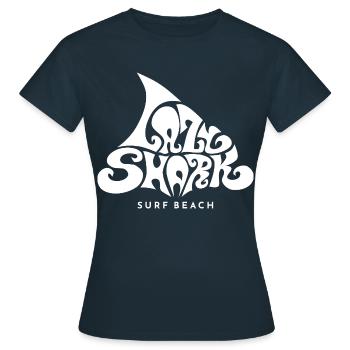 Hai Lazy Shark surf beach sixties Strand maritim - Frauen T-Shirt - Navy - Vorne - AI Model Female 172 dark (172cm)