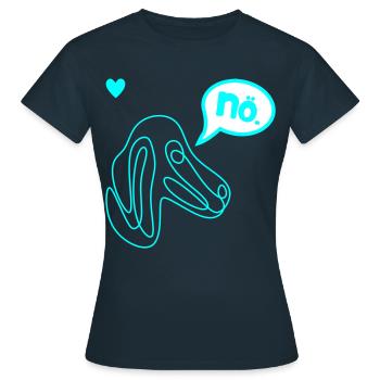 Dackel Eigenwilliger Hund - Frauen T-Shirt - Navy - Vorne - AI Model Female 172 dark (172cm)
