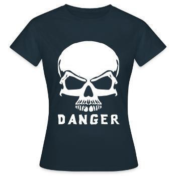 Achtung - Frauen T-Shirt - Navy - Vorne - AI Model Female 172 dark (172cm)