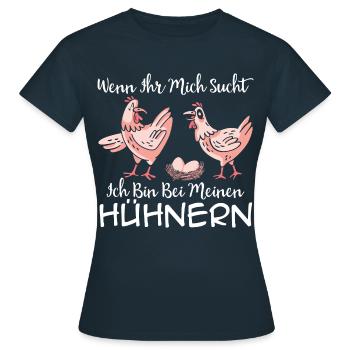 Hühnerflüsterer Huhn Hühnerhalter Hühner - Frauen T-Shirt - Navy - Vorne - AI Model Female 172 dark (172cm)