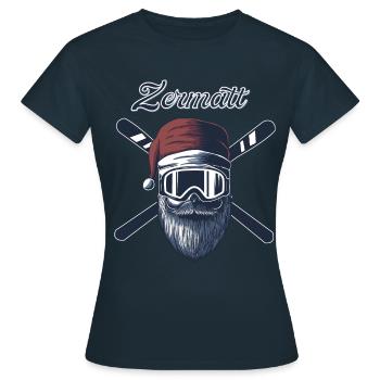 Zermatt Ski Sknowboard - Frauen T-Shirt - Navy - Vorne - AI Model Female 172 dark (172cm)