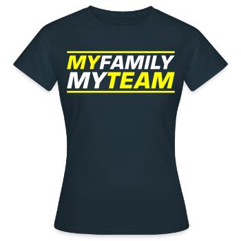 Mon équipe familiale dit - T-shirt Femme - marine - Devant - AI Model Female 172 dark (172cm)