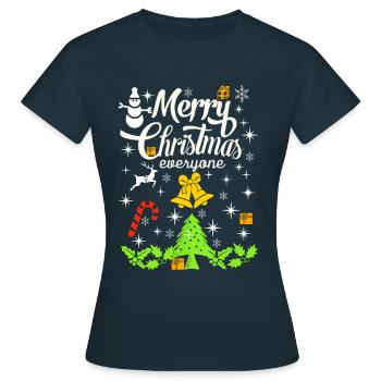 Merry Christmas, Merry Christmas, Merry Christmas - Women's T-Shirt - navy - Front - AI Model Female 172 dark (172cm)