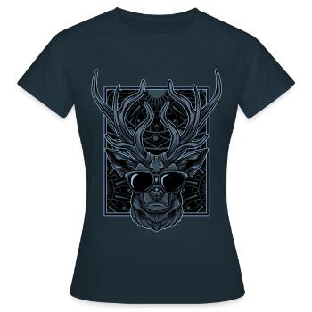 Bois de cerf - T-shirt Femme - marine - Devant - AI Model Female 172 dark (172cm)