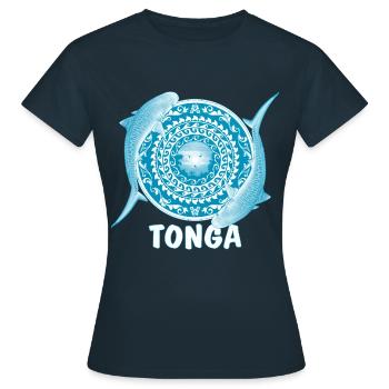 Tonga Tigerhai - Frauen T-Shirt - Navy - Vorne - AI Model Female 172 dark (172cm)