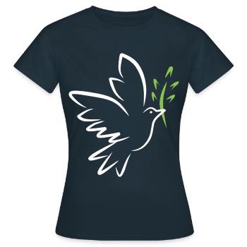 Weltfriedenstag - Frauen T-Shirt - Navy - Vorne - AI Model Female 172 dark (172cm)