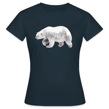 Ours arctique - T-shirt Femme - marine - Devant - AI Model Female 172 dark (172cm)