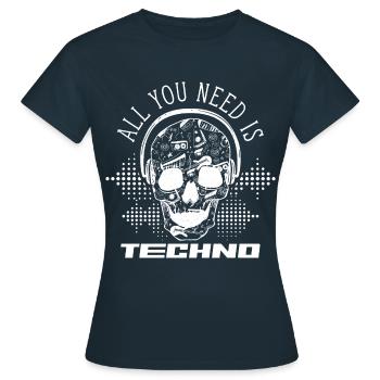 Hardstyle DJ Techno Hard Style Music - Women's T-Shirt - navy - Front - AI Model Female 172 dark (172cm)