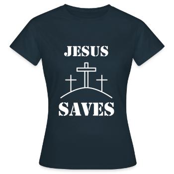 Jésus, Jésus, Jésus chrétien chrétien chrétien chrétien - T-shirt Femme - marine - Devant - AI Model Female 172 dark (172cm)