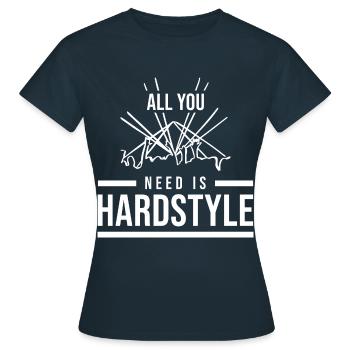 Hardstyle DJ Music Hard Style Techno - Women's T-Shirt - navy - Front - AI Model Female 172 dark (172cm)
