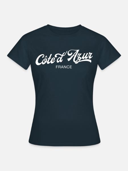 Côte d ́Azur Curved Writing France Saint Tropez - Women's T-Shirt - navy