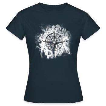 compass - Women's T-Shirt - navy - Front - AI Model Female 172 dark (172cm)