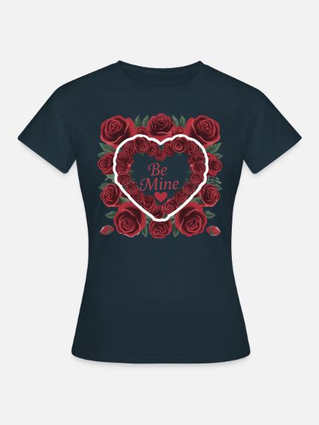 Rosenherz Valentinstag - Frauen T-Shirt - Navy