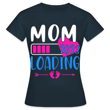 Mama loading 2023, werdende Mutter 2023 - Frauen T-Shirt - Navy - Vorne - AI Model Female 172 dark (172cm)