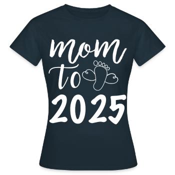 Maman à être 2025, 2025 Je vais être maman - T-shirt Femme - marine - Devant - AI Model Female 172 dark (172cm)
