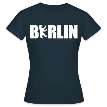 Ours de Berlin - T-shirt Femme - marine - Devant - AI Model Female 172 dark (172cm)