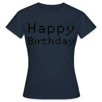 Happy Birthday Greetings - Women's T-Shirt - navy - Front - AI Model Female 172 dark (172cm)