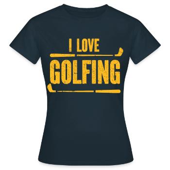 Golf - Golfclub Goldspieler Birdie Elite Luxus - Frauen T-Shirt - Navy - Vorne - AI Model Female 172 dark (172cm)