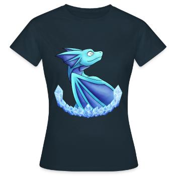 Frost-Drache - Frauen T-Shirt - Navy - Vorne - AI Model Female 172 dark (172cm)